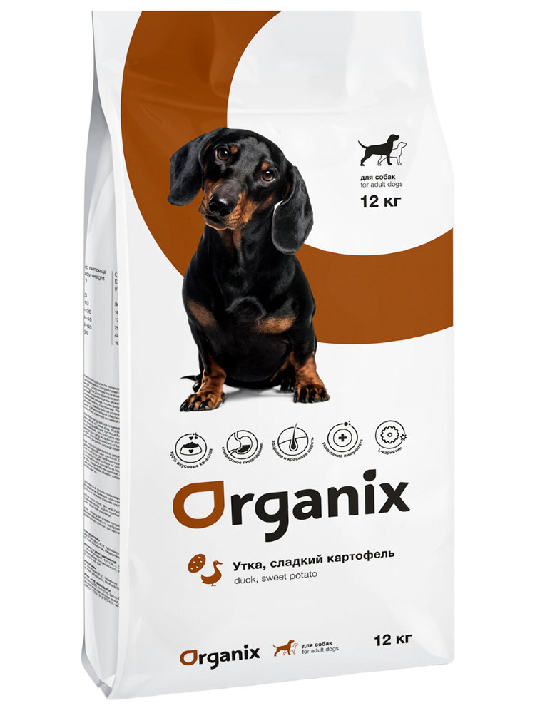 ORGANIX корм для собак с уткой и картофелем