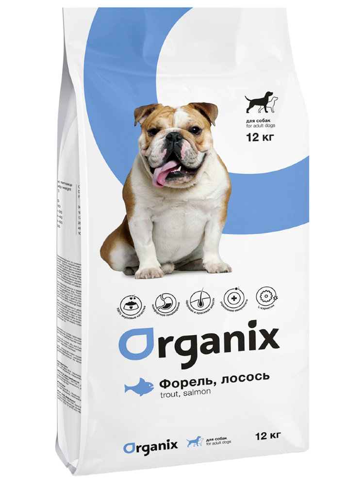 ORGANIX корм для собак с форелью и лососем