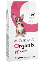 ORGANIX корм для щенков малых пород с ягненком