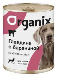 ORGANIX Консервы для собак говядина с бараниной 6х850гр=5,1кг