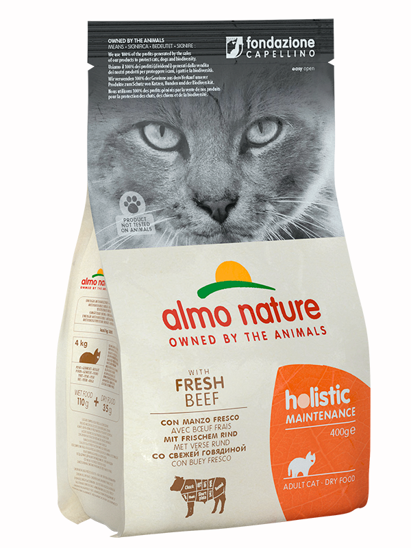 ALMO NATURE корм для взрослых кошек с Говядиной и коричневым рисом (Holistic - Adult Cat Adult Beef and Rice)