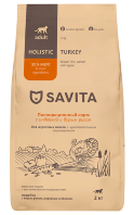 SAVITA с Индейкой и бурым рисом, чувствительное пищеварение, сухой корм для кошек