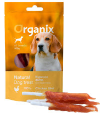 ORGANIX Лакомство для собак «Куриное филе на палочке» (100% мясо) 100гр