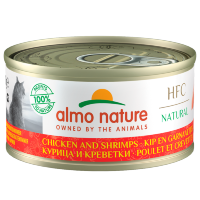 ALMO NATURE консервы для Кошек с Курицей и Креветками 75% мяса (HFC Natural Adult Cat Chicken&Shrimps) 24х70гр
