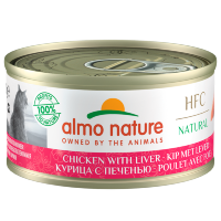 ALMO NATURE консервы для Кошек с Курицей и Печенью (HFC Natural Adult Cat Chicken&Liver) 24х70гр