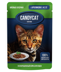 CANDYCAT консервы для кошек Кролик в желе, 24шт х 85г