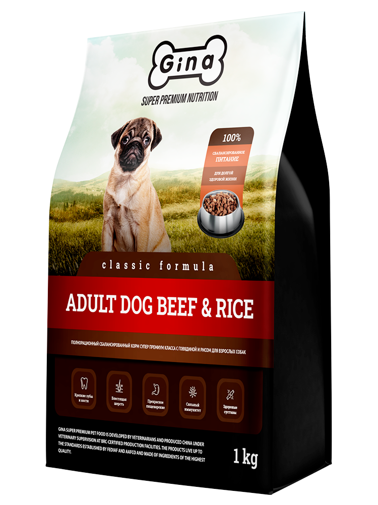 GINA Classic Говядина с Рисом сухой корм для собак (Dog Beef&Rice)