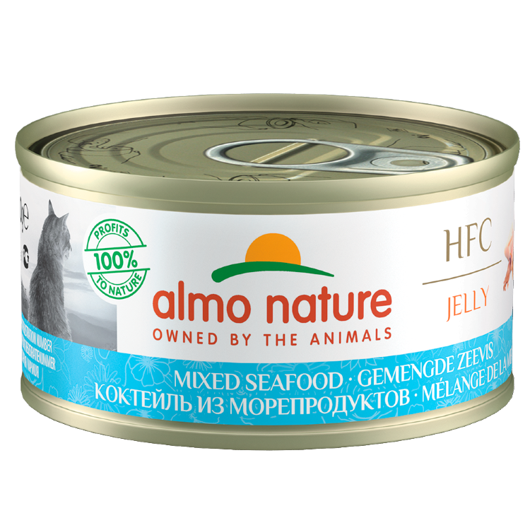 ALMO NATURE консервы для Кошек с Морепродуктами 75% мяса (HFC Natural Adult Cat Mixed Seafood) 24х70гр