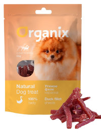 ORGANIX Лакомство для собак малых пород «Нарезка утиного филе» (100% мясо)  50 г