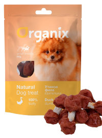 ORGANIX Лакомство для собак малых пород  «Утиные гантельки» (100% мясо) 50 г