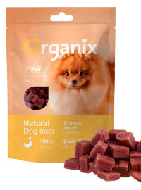 ORGANIX Лакомство для для собак малых пород  «Утиные кубики» (100% мясо) 50 г