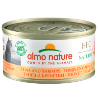 ALMO NATURE консервы для Кошек с Тунцом и Креветками 75% мяса (HFC Natural Adult Cat Tuna&Shrimps) 24х70гр