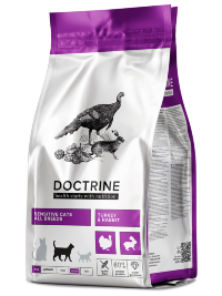 DOCTRINE Беззерновой корм для кошек с Чувствительным пищеварением с Индейкой и Кроликом