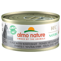 ALMO NATURE консервы для Кошек с Тунцом и Сардинками (HFC Natural Adult Cat Tuna&White Bait) 24х70гр