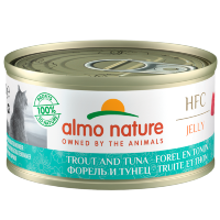 ALMO NATURE консервы для Кошек с Форелью и Тунцом 75% мяса (HFC Natural Adult Cat Trout&Tuna) 24х70гр
