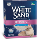 White Sand Комкующийся наполнитель для чувствительных кошек, без запаха, коробка 