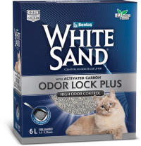 White Sand Комкующийся наполнитель "С усиленной блокировкой запахов" с активированным углем, без запаха, коробка 