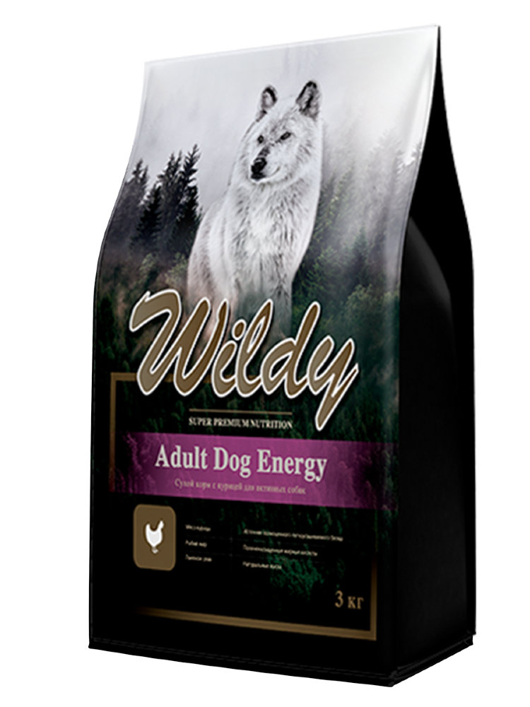 Сухой корм Wildy Adult DOG Energy с курицей для активных собак