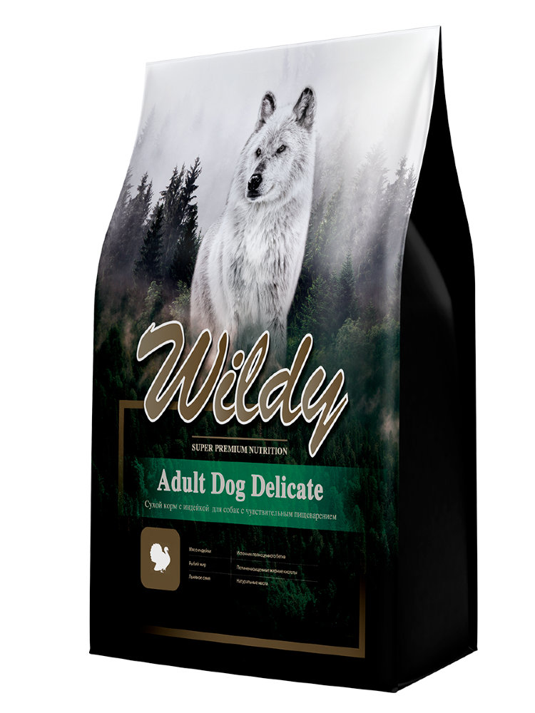 Сухой корм Wildy Сухой корм  Adult Dog Delicate с индейкой  для собак с чувств. пищеварением