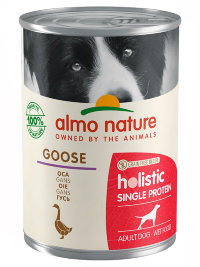 ALMO NATURE консервы Holistic для собак с чувствительным пищеварением с Гусятиной (Monoprotein - Goose), 24х400гр