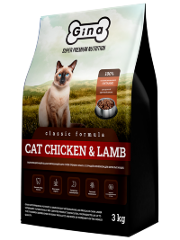GINA Classic с Курицей и Ягненком сухой корм для кошек (Cat Chicken & Lamb)