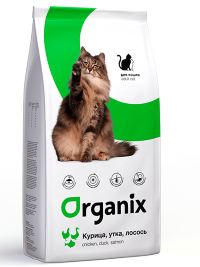 ORGANIX Натуральный корм для кошек: курица, утка и лосось (Adult Cat Chicken, Duck, Salmon)