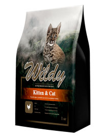 Wildy Kitten&Cat Сухой корм с курицей для котят и активных кошек