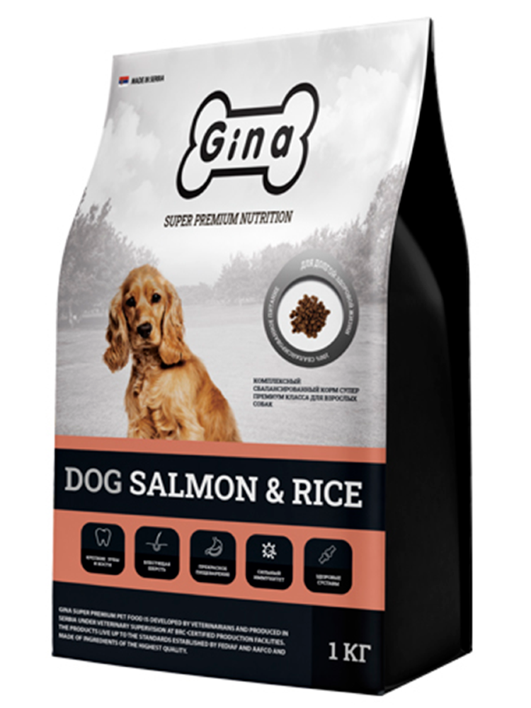 GINA Dog Salmon & Rice корм гипоаллергенный для собак